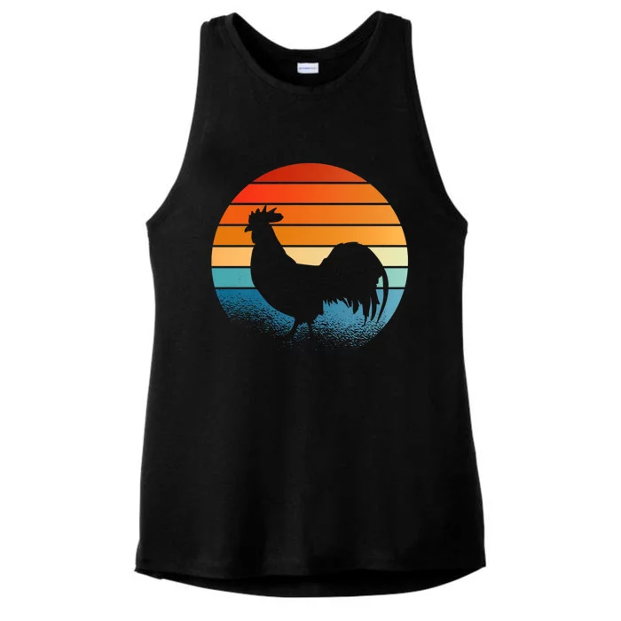 Chicken Farmer Retro Vintage Ladies Tri-Blend Wicking Tank