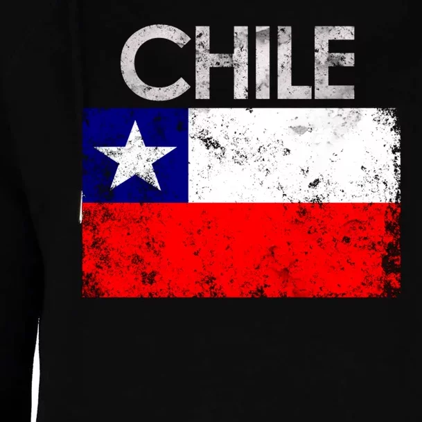 Chilean Flag Retro Chile Womens Funnel Neck Pullover Hood