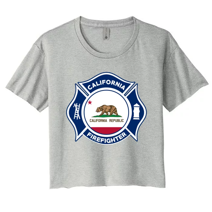 California Fire Rescue Firefighter Fire Uniform Duty Meaningful Gift Women's Crop Top Tee