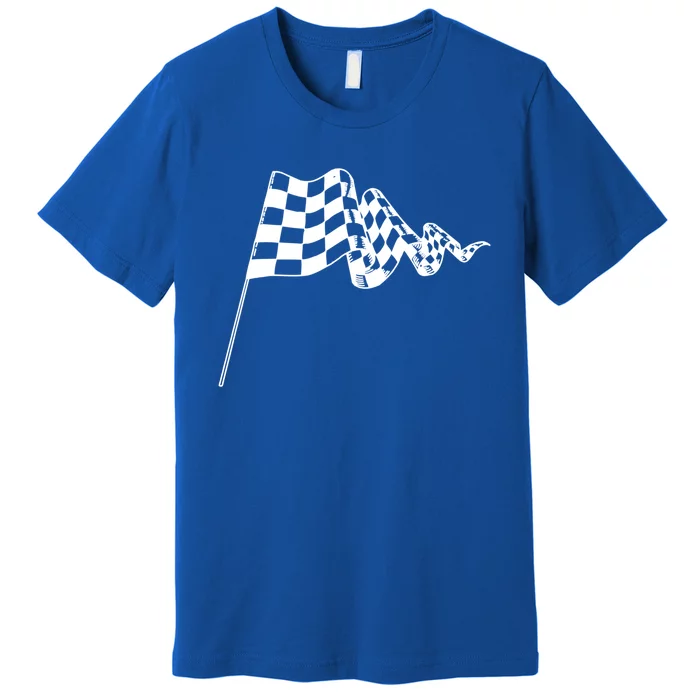 Checkered Flag Race Car Auto Racing Gift Premium T-Shirt