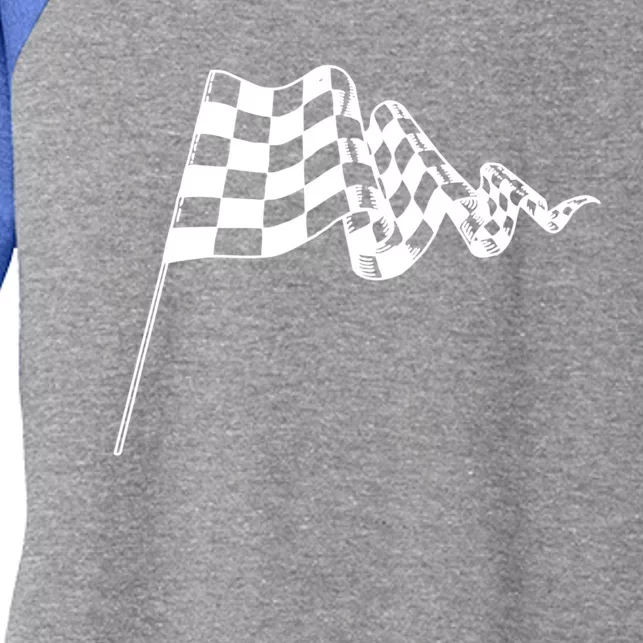 Checkered Flag Race Car Auto Racing Gift Women's Tri-Blend 3/4-Sleeve Raglan Shirt