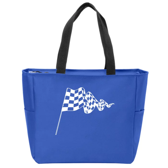 Checkered Flag Race Car Auto Racing Gift Zip Tote Bag