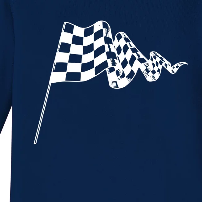 Checkered Flag Race Car Auto Racing Gift Baby Long Sleeve Bodysuit