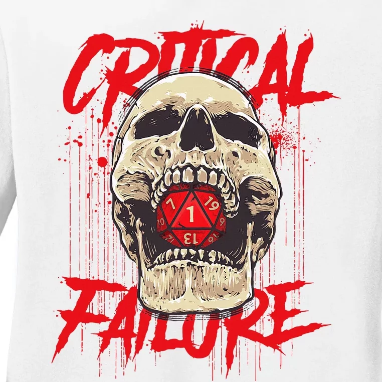 Critical Failure Roleplaying Game Ladies Long Sleeve Shirt