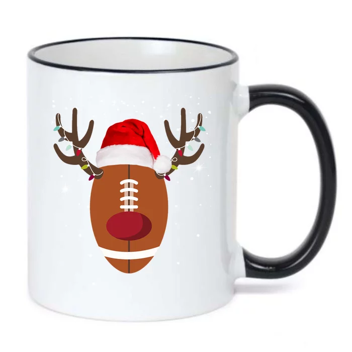 Christmas Football Reindeer Black Color Changing Mug