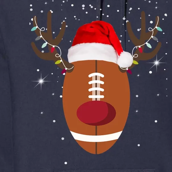 Christmas Football Reindeer Premium Hoodie