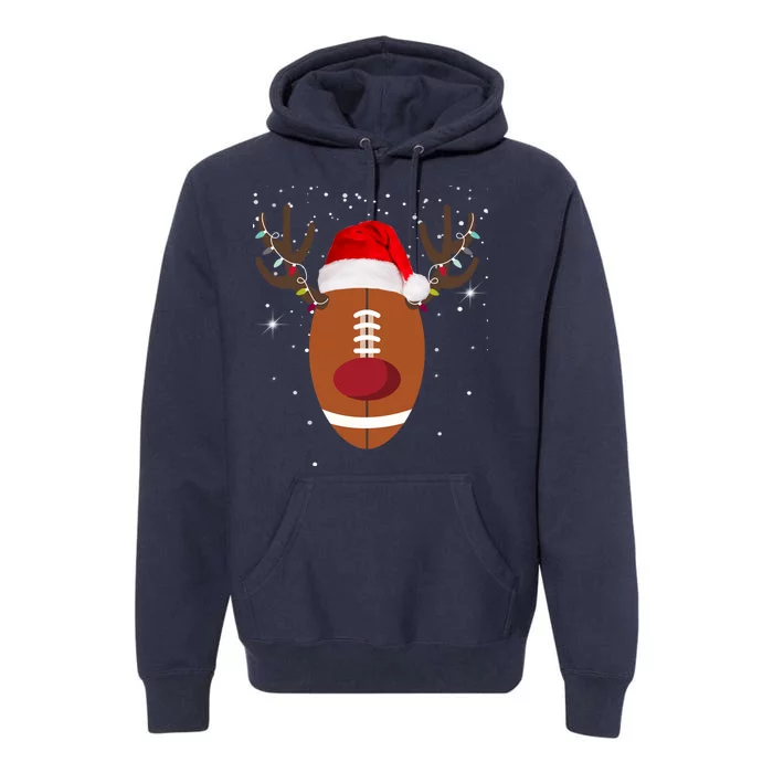 Christmas Football Reindeer Premium Hoodie