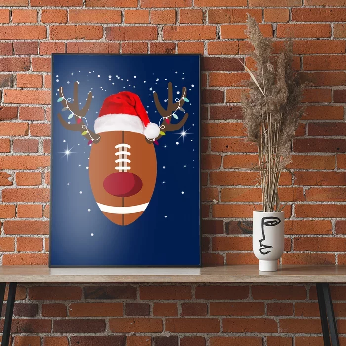 Christmas Football Reindeer Poster