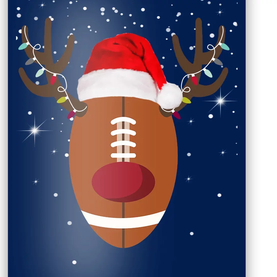 Christmas Football Reindeer Poster