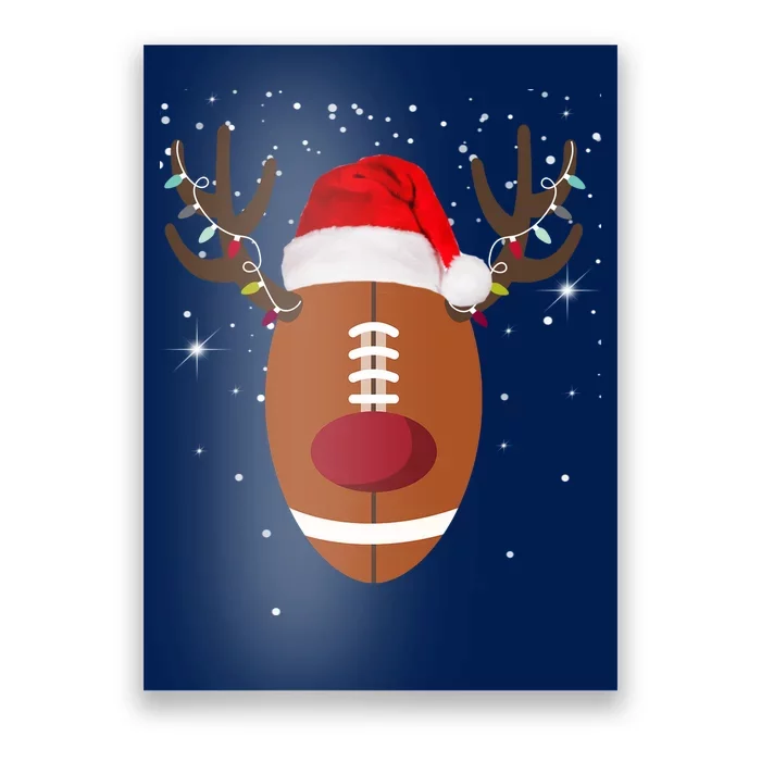 Christmas Football Reindeer Poster