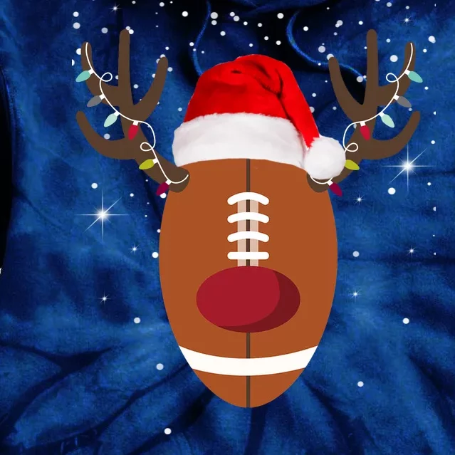 Christmas Football Reindeer Tie Dye Hoodie