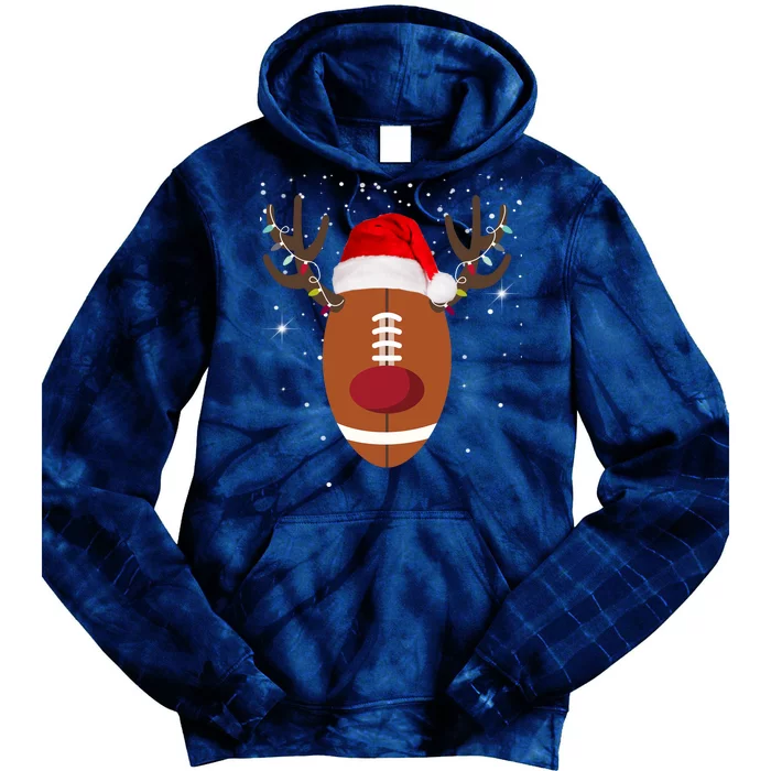 Christmas Football Reindeer Tie Dye Hoodie