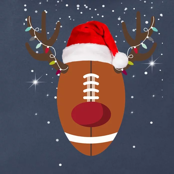 Christmas Football Reindeer Zip Tote Bag