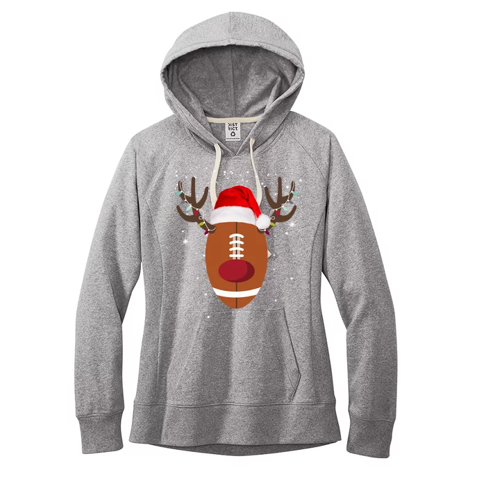 Christmas Football Reindeer Women's Fleece Hoodie