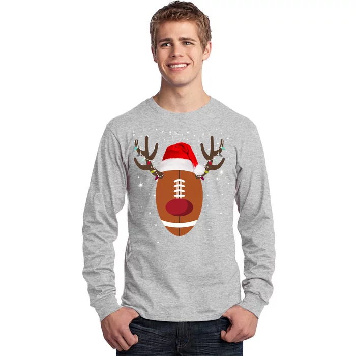 Christmas Football Reindeer Tall Long Sleeve T-Shirt