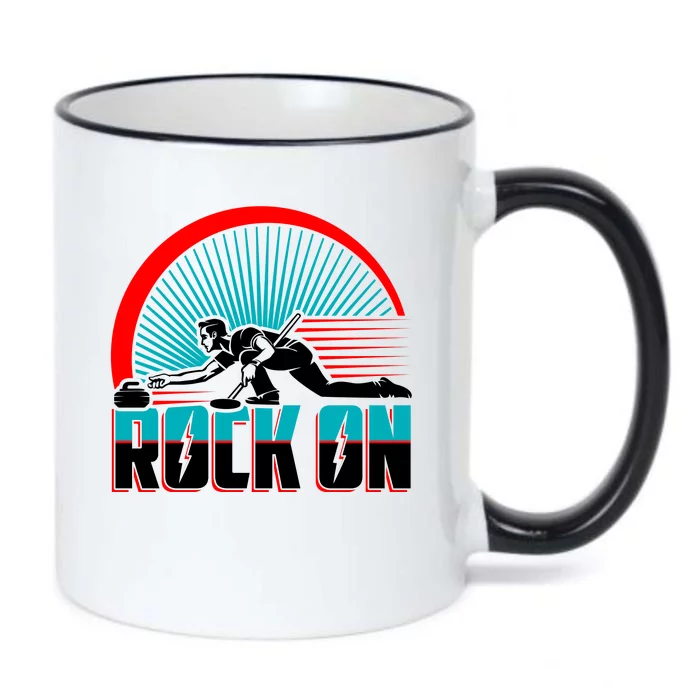 Cool Funny Rock On USA Curling Team Sports Fan Black Color Changing Mug