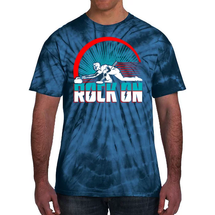 Cool Funny Rock On USA Curling Team Sports Fan Tie-Dye T-Shirt