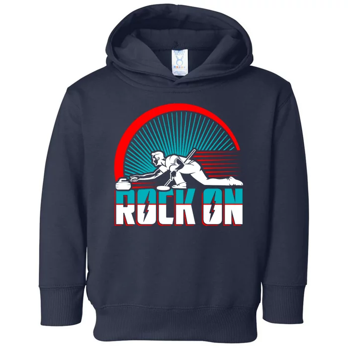 Cool Funny Rock On USA Curling Team Sports Fan Toddler Hoodie