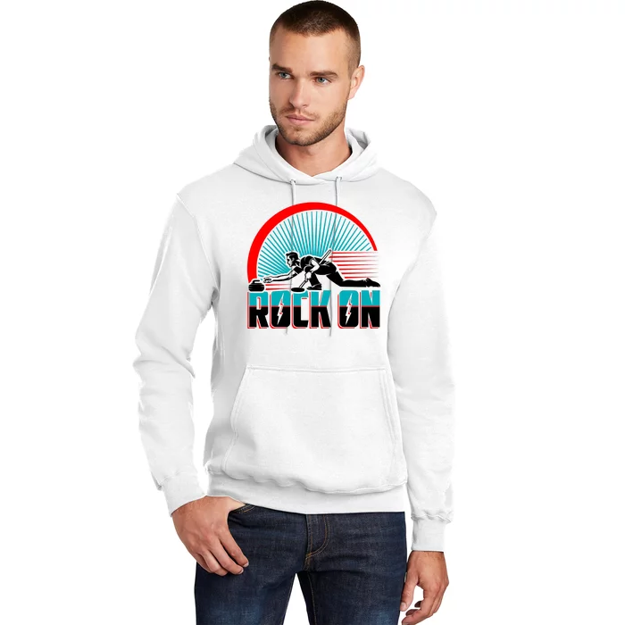 Cool Funny Rock On USA Curling Team Sports Fan Hoodie