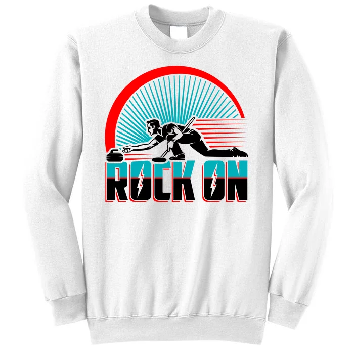 Cool Funny Rock On USA Curling Team Sports Fan Sweatshirt