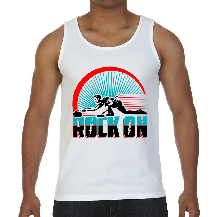 Cool Funny Rock On USA Curling Team Sports Fan Comfort Colors® Tank Top