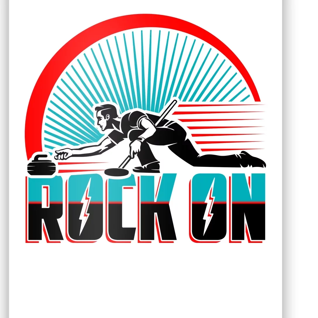 Cool Funny Rock On USA Curling Team Sports Fan Poster