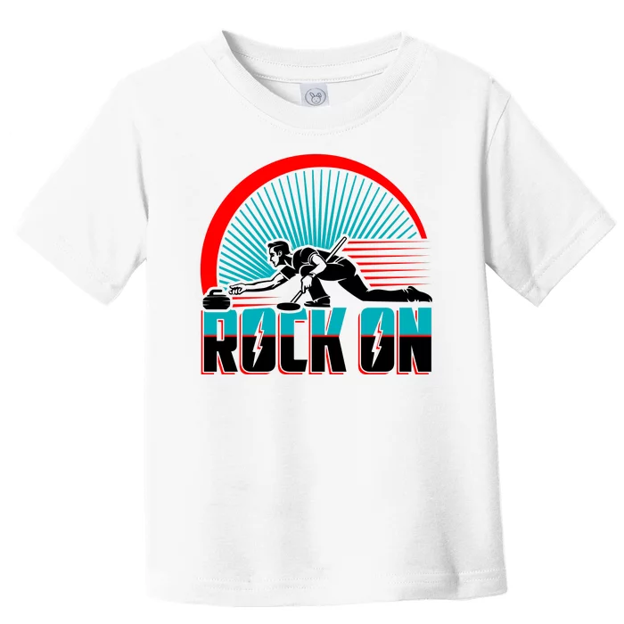 Cool Funny Rock On USA Curling Team Sports Fan Toddler T-Shirt