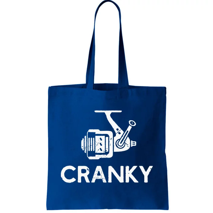 Cranky Fishing Reel Pun Humor Fisher Tote Bag