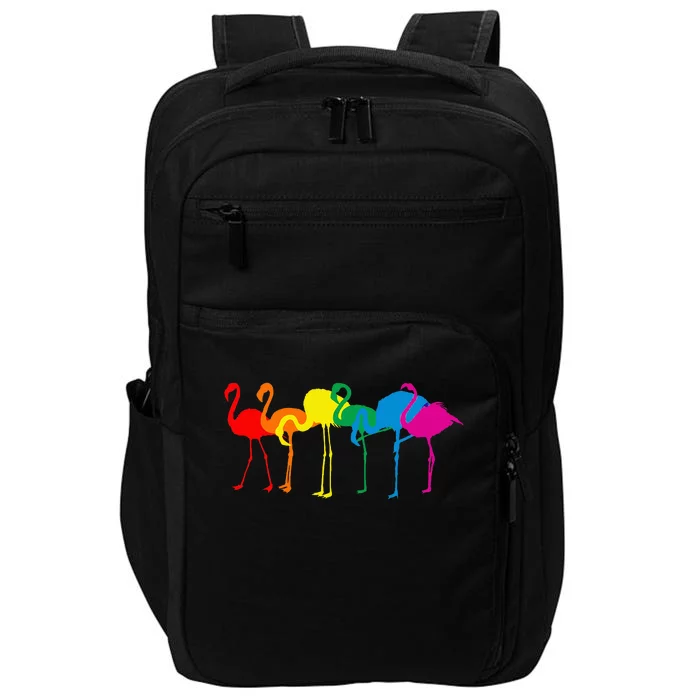 Cute Flamingo Rainbow Flamingo Impact Tech Backpack