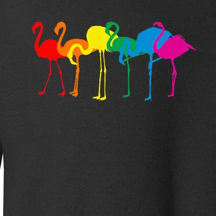 Cute Flamingo Rainbow Flamingo Toddler Sweatshirt