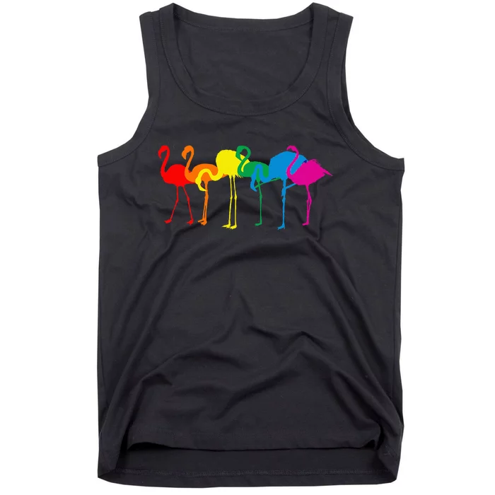 Cute Flamingo Rainbow Flamingo Tank Top