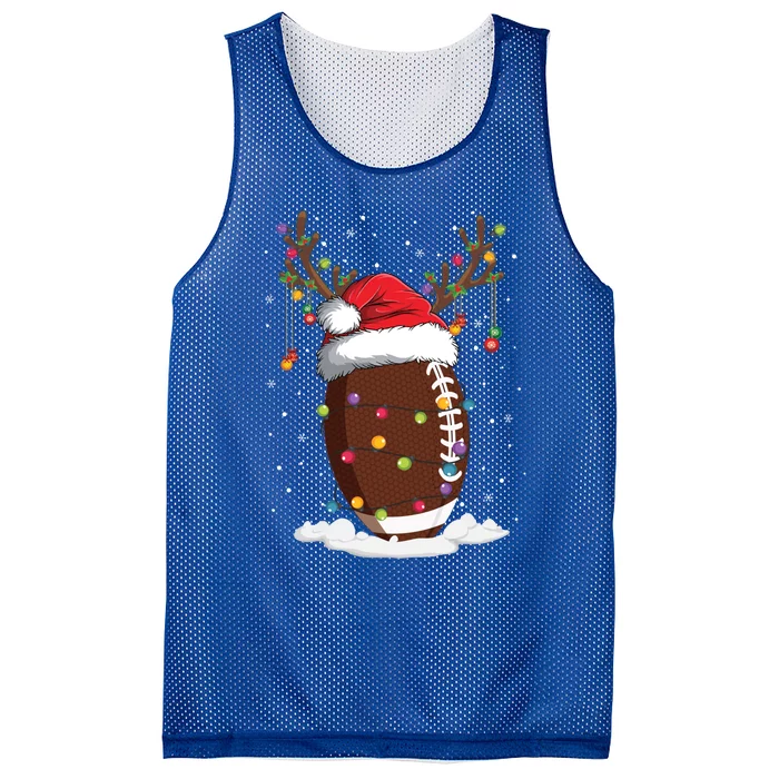 Christmas Football Reindeer Funny Santa Hat Xmas Meaningful Gift Mesh Reversible Basketball Jersey Tank