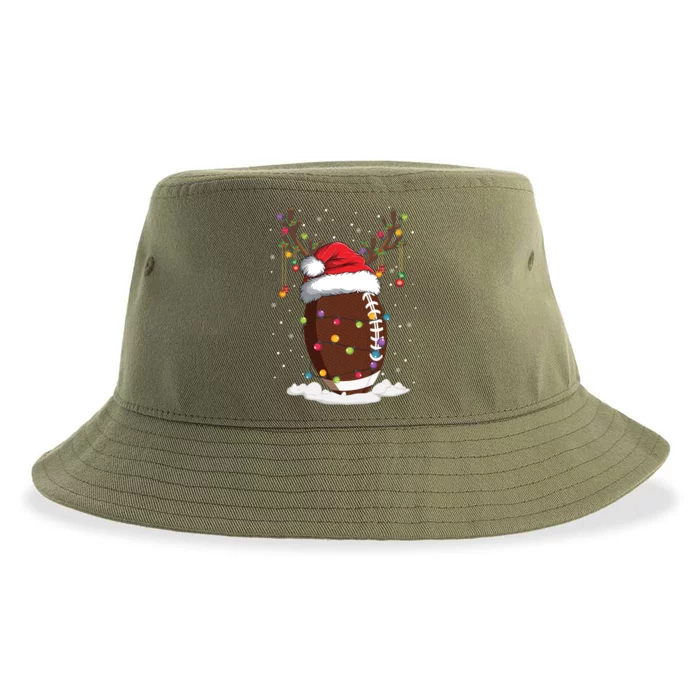 Christmas Football Reindeer Funny Santa Hat Xmas Meaningful Gift Sustainable Bucket Hat