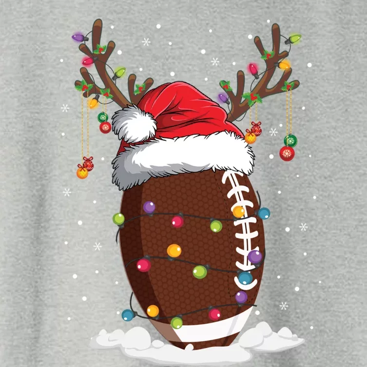 Christmas Football Reindeer Funny Santa Hat Xmas Meaningful Gift Women's Crop Top Tee