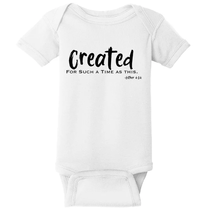 Created For Such A Time As This Bible Verse Esther Baby Bodysuit