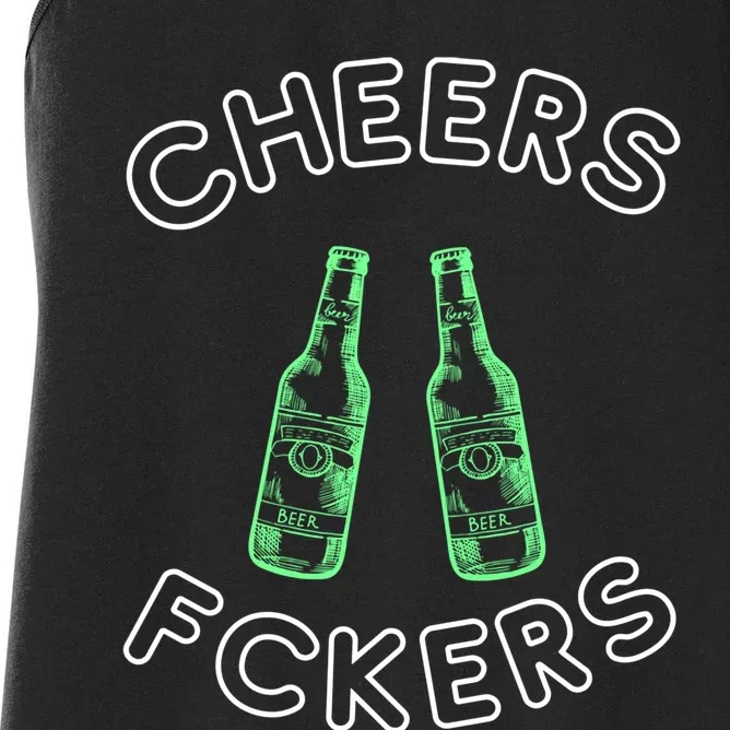 Cheers Fckers St Patricks Day Beer Ing Funny Gift Women's Racerback Tank