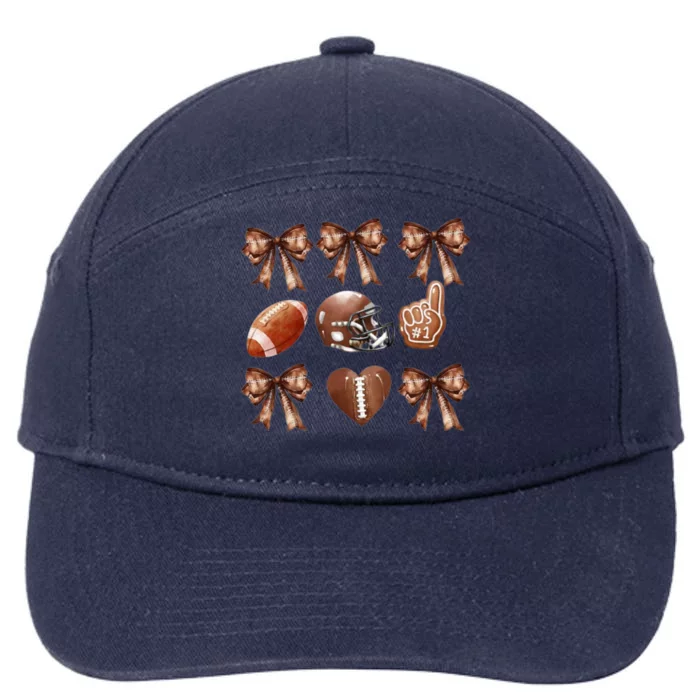 Coquette Football Sublimation Football Bow 7-Panel Snapback Hat