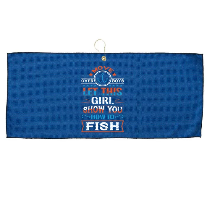 Cute Fisher Summer Family Vacation Camping Fishing Gift Large Microfiber Waffle Golf Towel