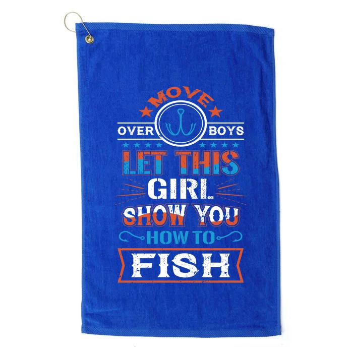 Cute Fisher Summer Family Vacation Camping Fishing Gift Platinum Collection Golf Towel