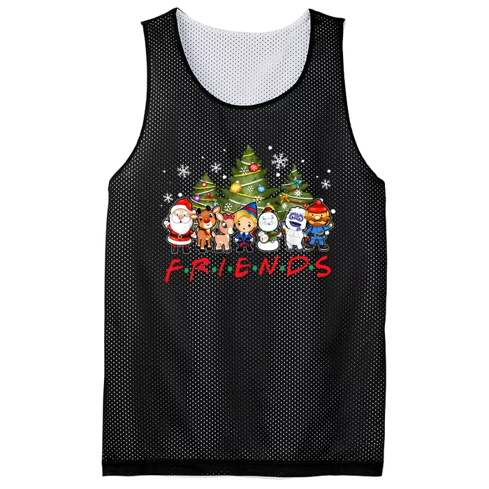 Christmas Friends Santa Rudolph Snowman Family Xmas Pajamas Mesh Reversible Basketball Jersey Tank