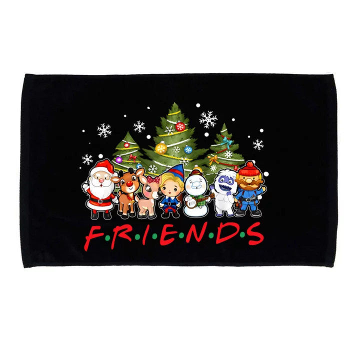 Christmas Friends Santa Rudolph Snowman Family Xmas Pajamas Microfiber Hand Towel