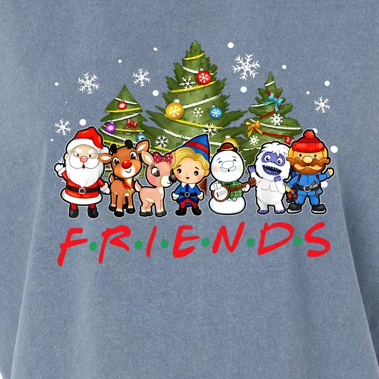 Christmas Friends Santa Rudolph Snowman Family Xmas Pajamas Garment-Dyed Women's Muscle Tee