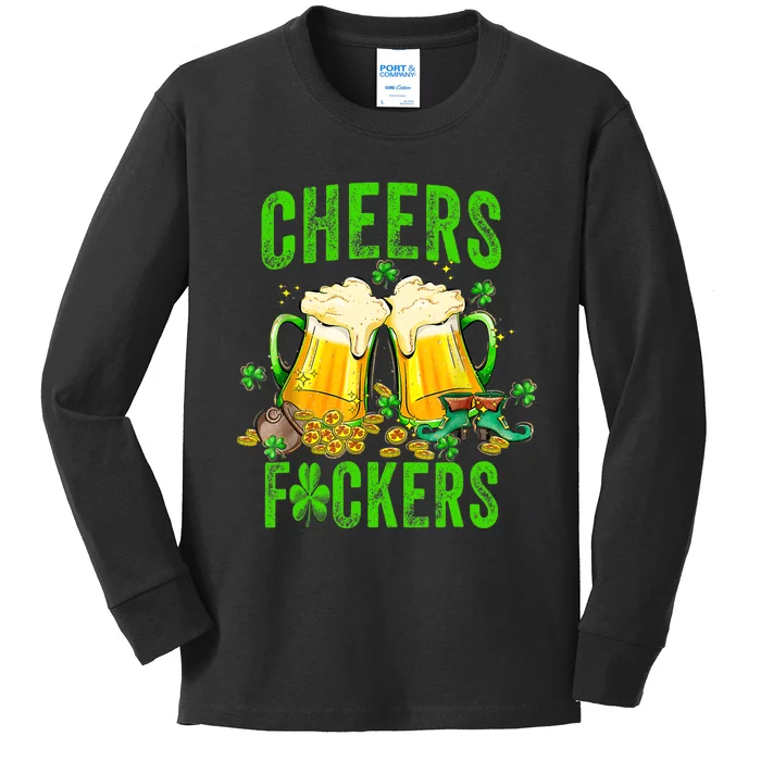 Cheers Fuckers St Patricks Day Beer Drinking Mugs Kids Long Sleeve Shirt