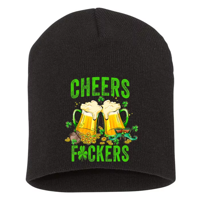 Cheers Fuckers St Patricks Day Beer Drinking Mugs Short Acrylic Beanie