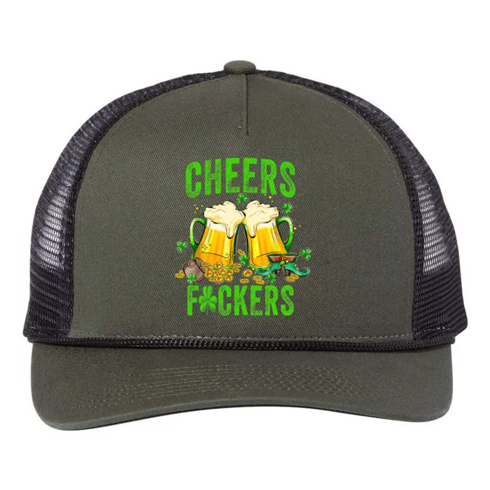 Cheers Fuckers St Patricks Day Beer Drinking Mugs Retro Rope Trucker Hat Cap