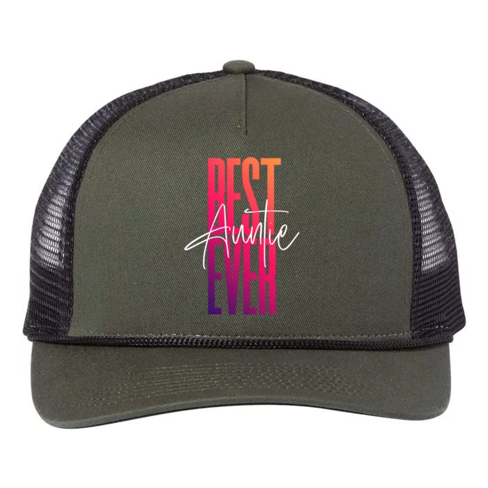 Cute For Sister Funny Novelty Top Best Auntie Ever Gift Retro Rope Trucker Hat Cap