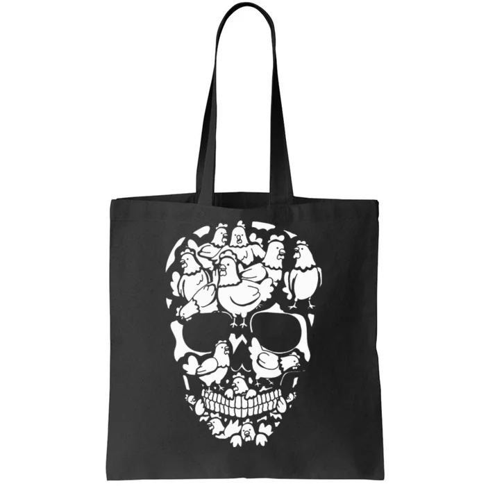 Chickens Farm Skeleton Halloween Farmer Chicken Skull Tote Bag