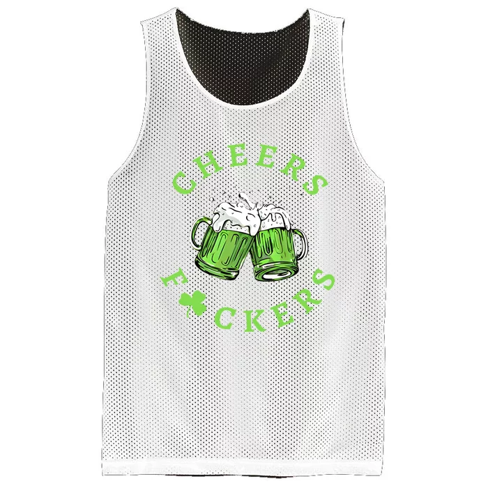 Cheers Fckers St Patricks Day Gift Mesh Reversible Basketball Jersey Tank