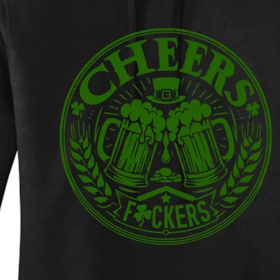 Cheers Fckers St Patricks Day MäNner Frauen Bier Trinken Gift Women's Pullover Hoodie