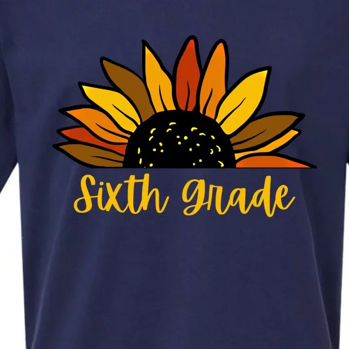 Cute Fall Sunflower Back To School Sixth Grade 6Th Grade Gift Sueded Cloud Jersey T-Shirt